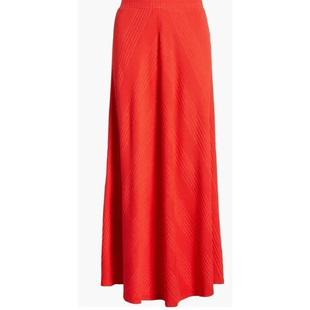 Wyeth Hart Chevron Knit Midi Skirt in Red NWT Size Medium